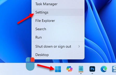 Opening Settings in Windows 11