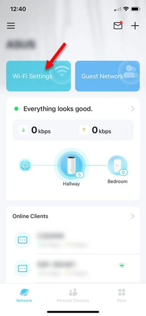 Open the Wi-Fi settings section of the Deco app