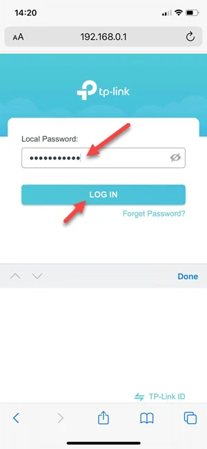 Logging into Router Settings from iPhone