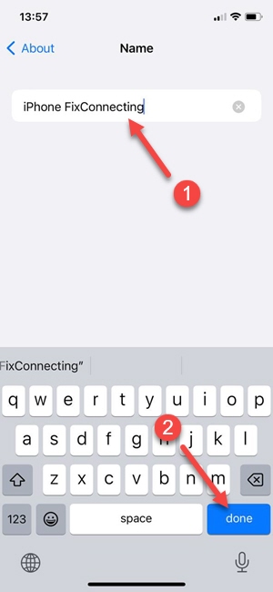 Changing iPhone name and personal hotspot Wi-Fi name